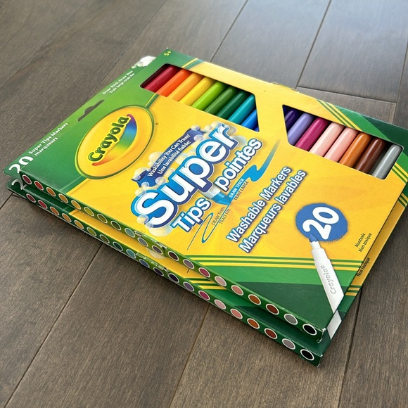CRAYOLA Super Tips Washable Markers 20 Pack, Set of 2, Colouring Kids Adult Arts - Picture 5 of 5